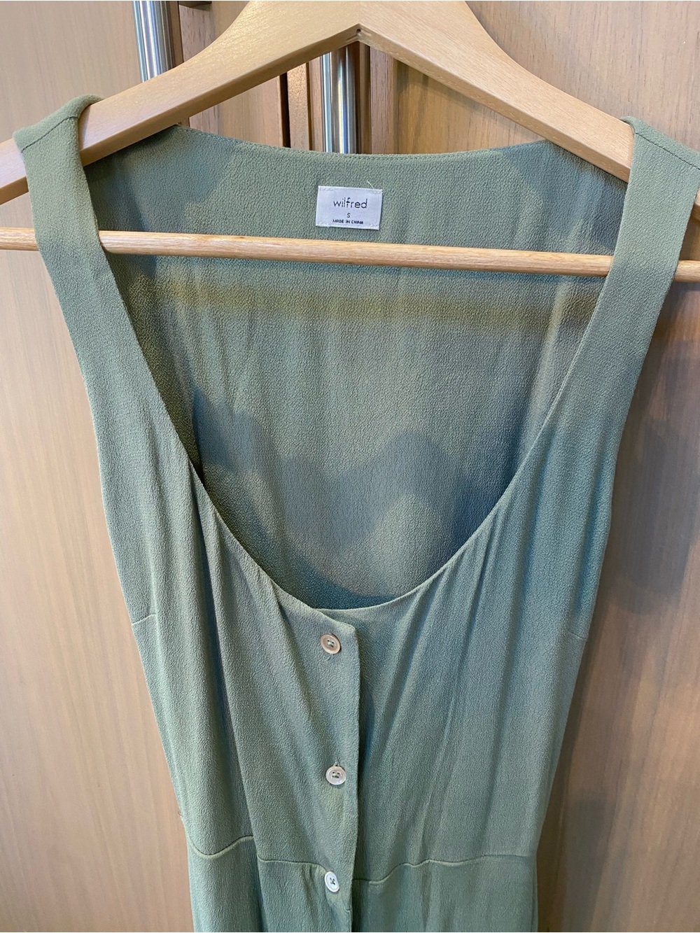 NWired Button-Front Sleeveless Dress in Sage Green